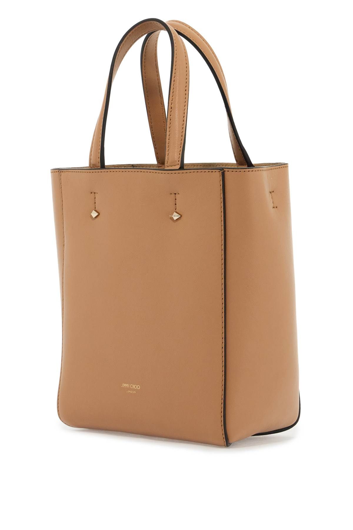 Shop Jimmy Choo Smooth Leather Lenny N/s Tote Bag. In Beige