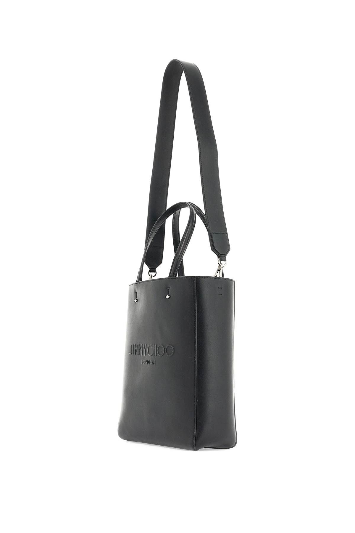 Shop Jimmy Choo Smooth Leather Lenny N/s Tote Bag. In Black