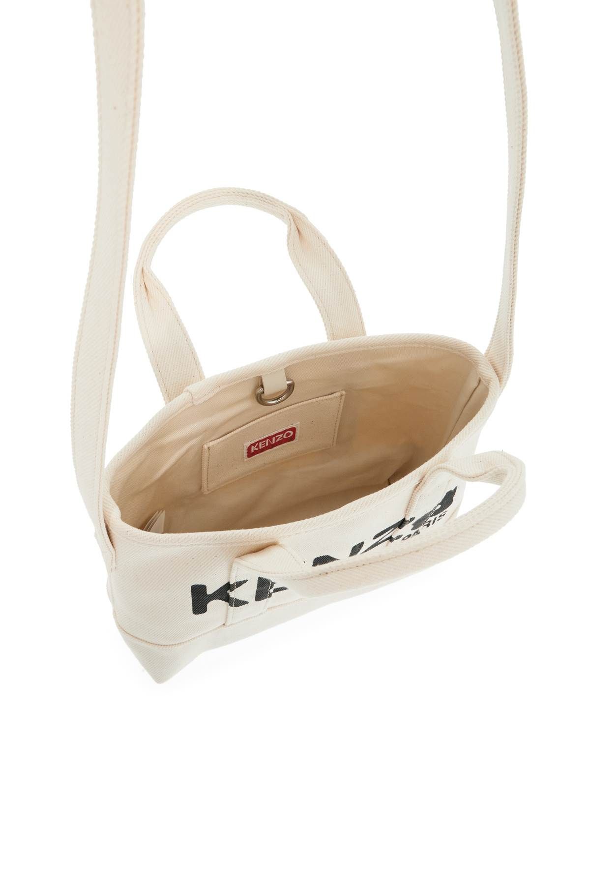 Shop Kenzo Small  Utility Denim Tote Bag In White