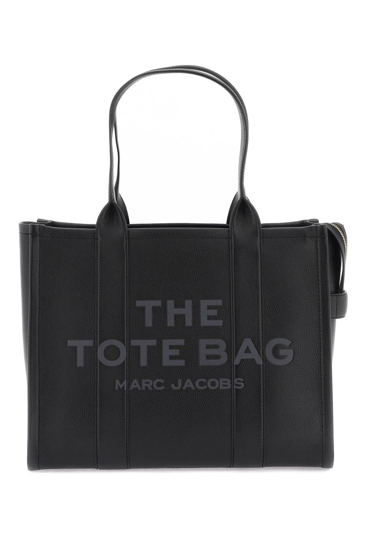 Shop Marc Jacobs The Leather Large Tote Bag In Black