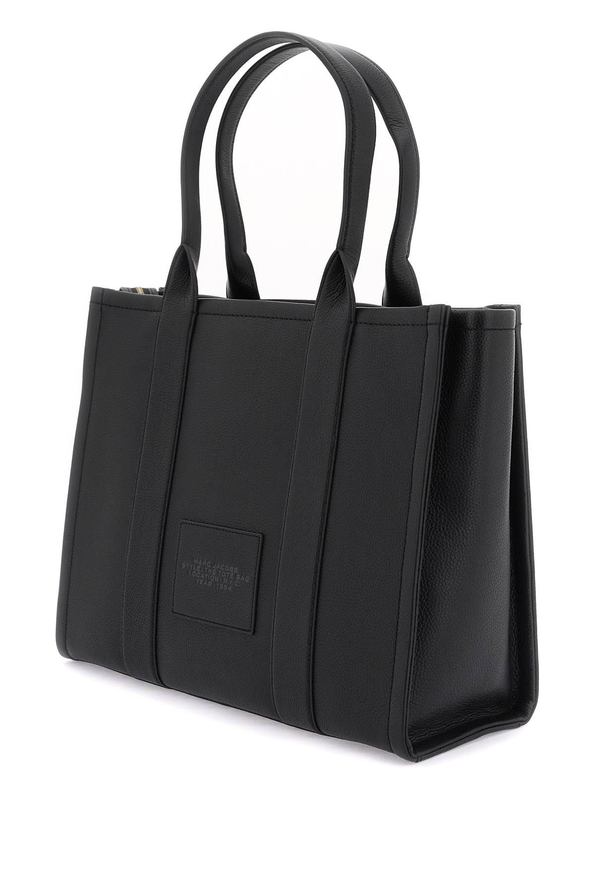 Shop Marc Jacobs The Leather Large Tote Bag In Black