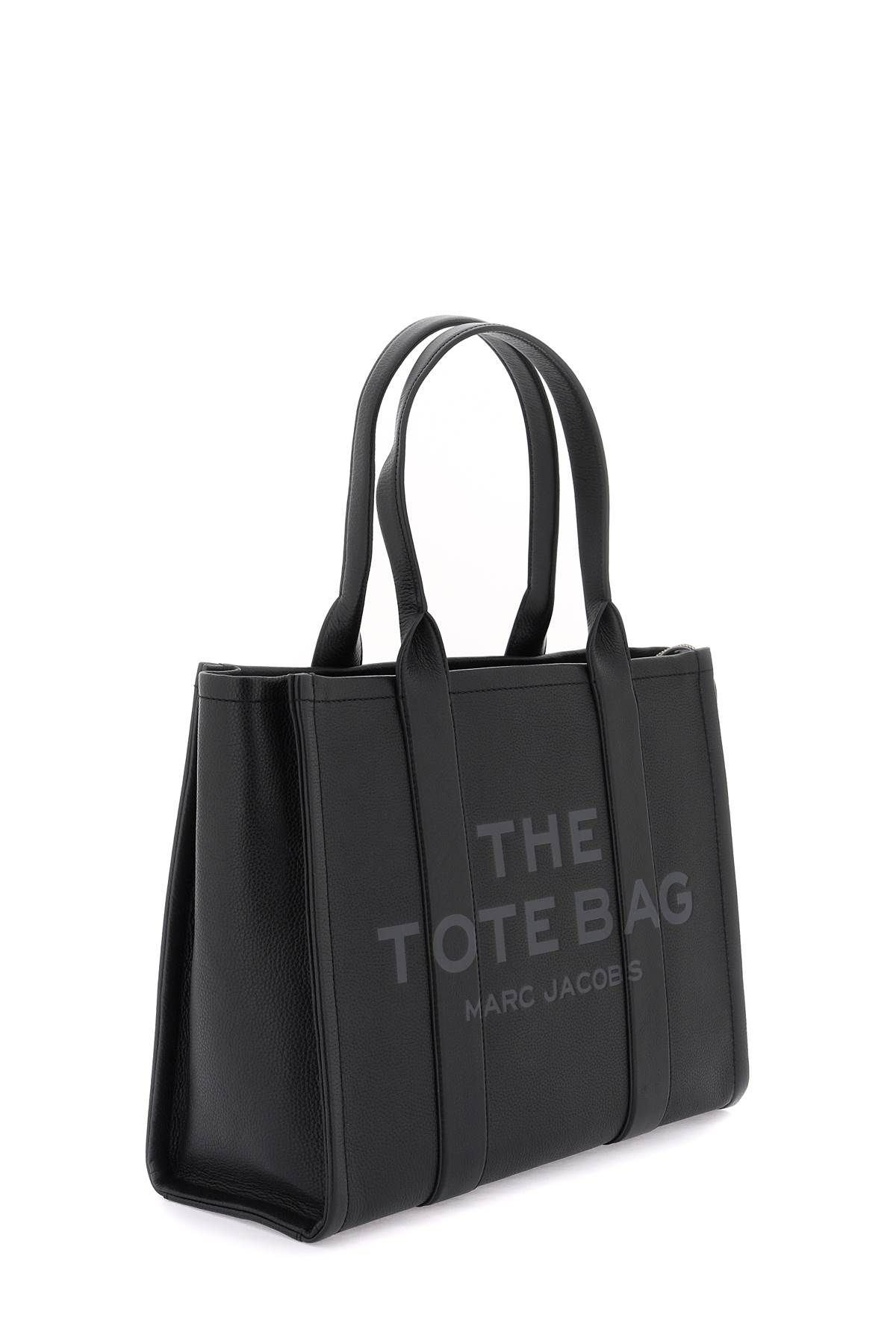 Shop Marc Jacobs The Leather Large Tote Bag In Black