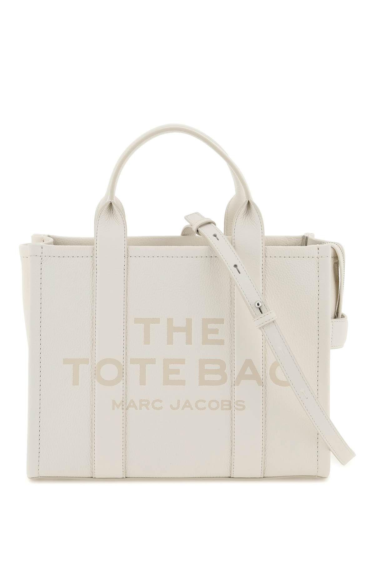 Shop Marc Jacobs The Leather Medium Tote Bag In White