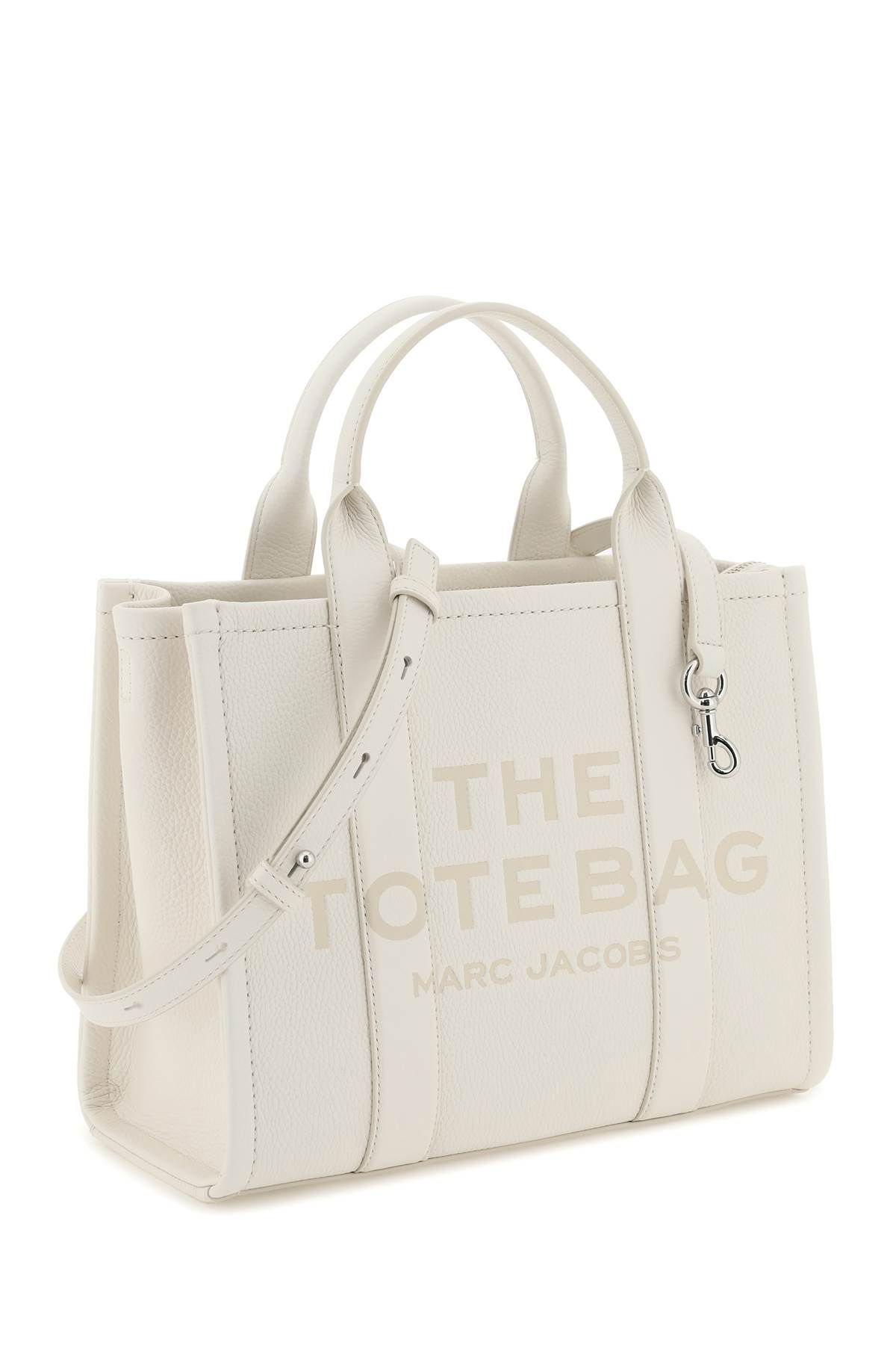 Shop Marc Jacobs The Leather Medium Tote Bag In White