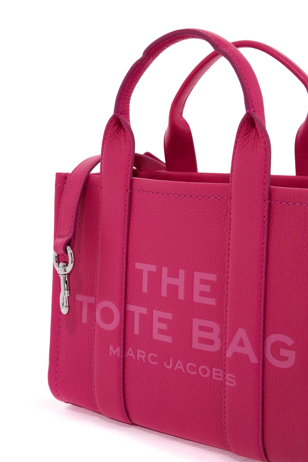 Shop Marc Jacobs The Leather Small Tote Bag In Fuchsia