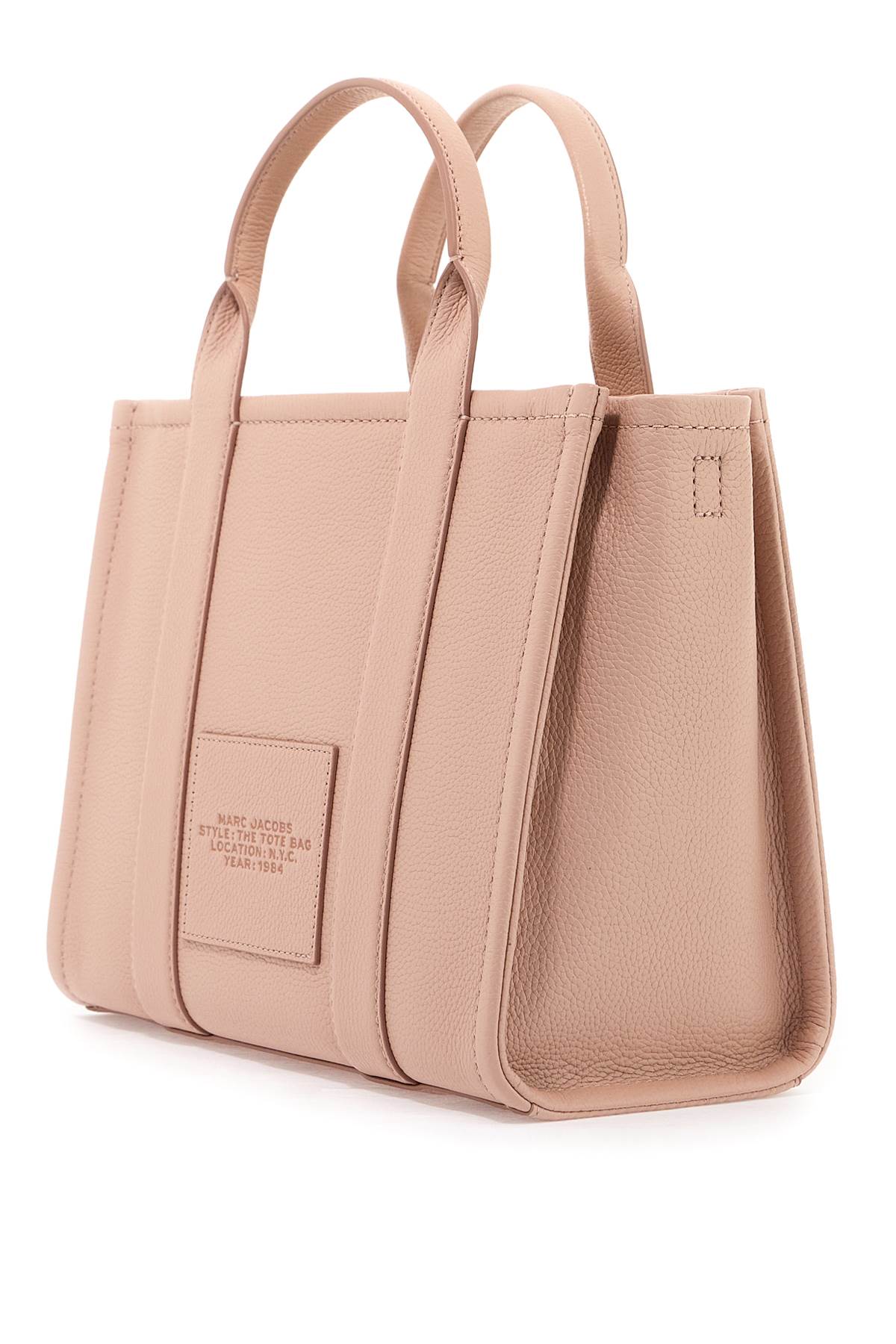 Shop Marc Jacobs The Leather Medium Tote Bag In Pink