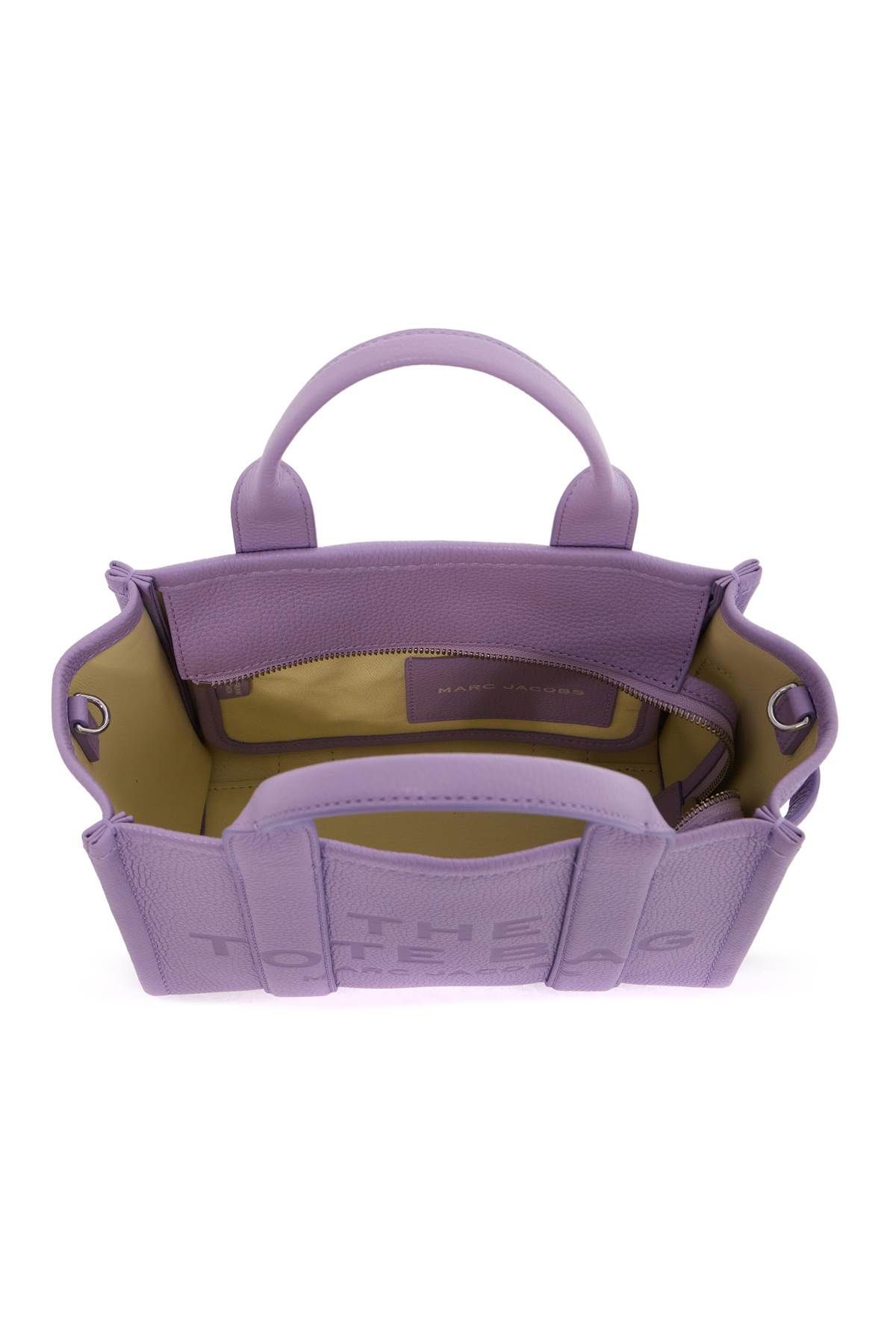 Shop Marc Jacobs The Leather Small Tote Bag In Purple