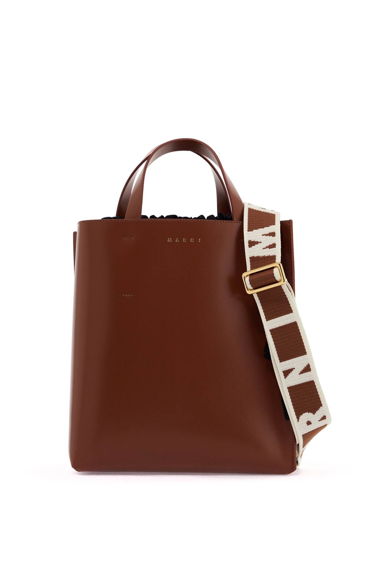 Shop Marni Small Museum Tote Bag In Brown