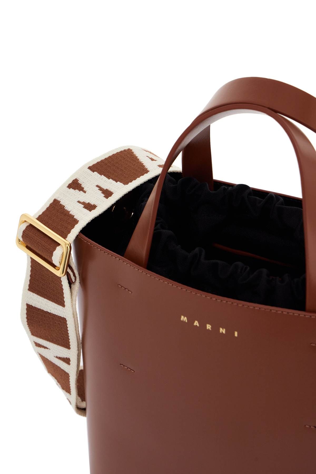 Shop Marni Small Museum Tote Bag In Brown