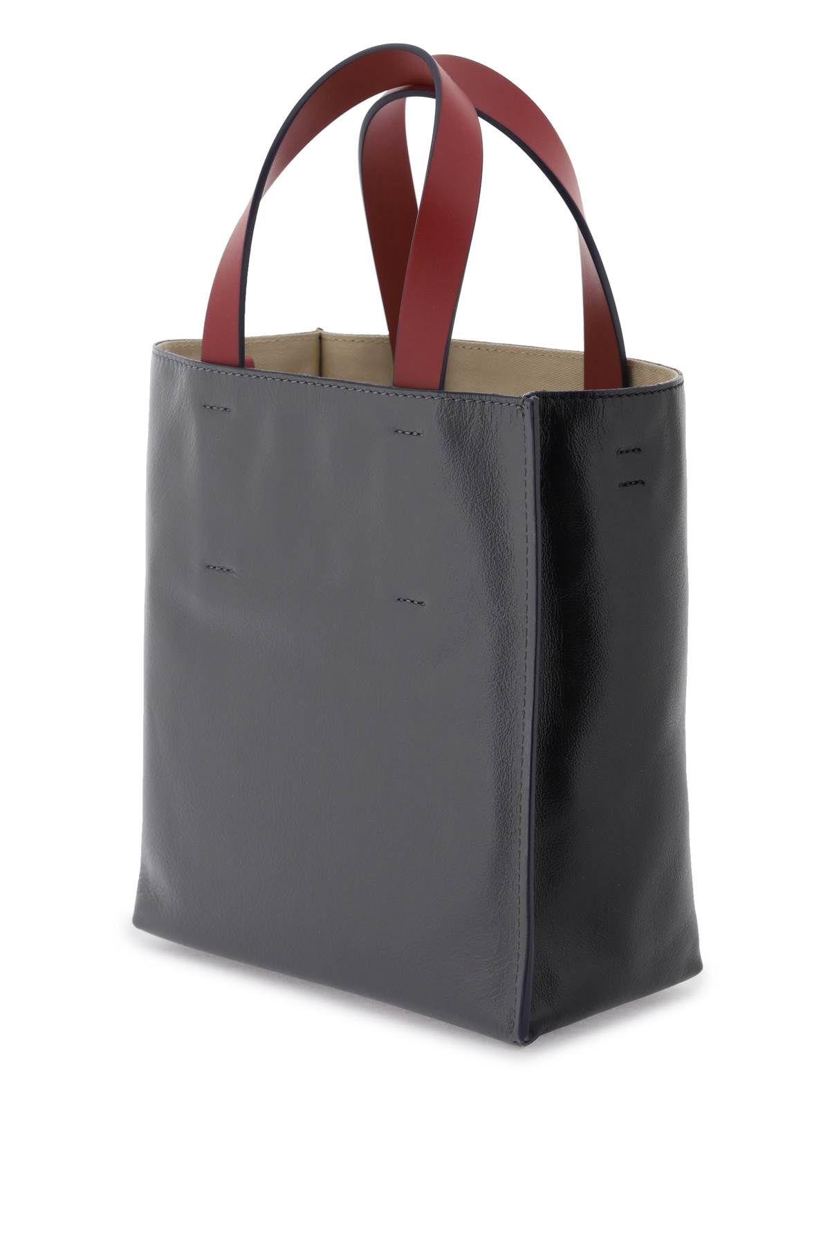 Shop Marni Multicolor Museo Tote Bag In Grey,black,red