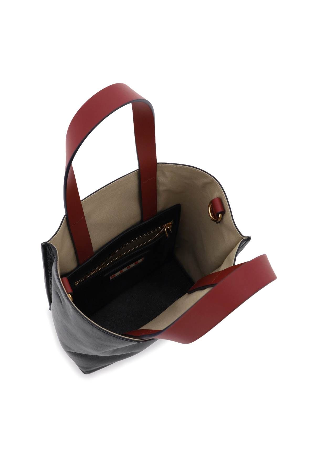 Shop Marni Multicolor Museo Tote Bag In Grey,black,red