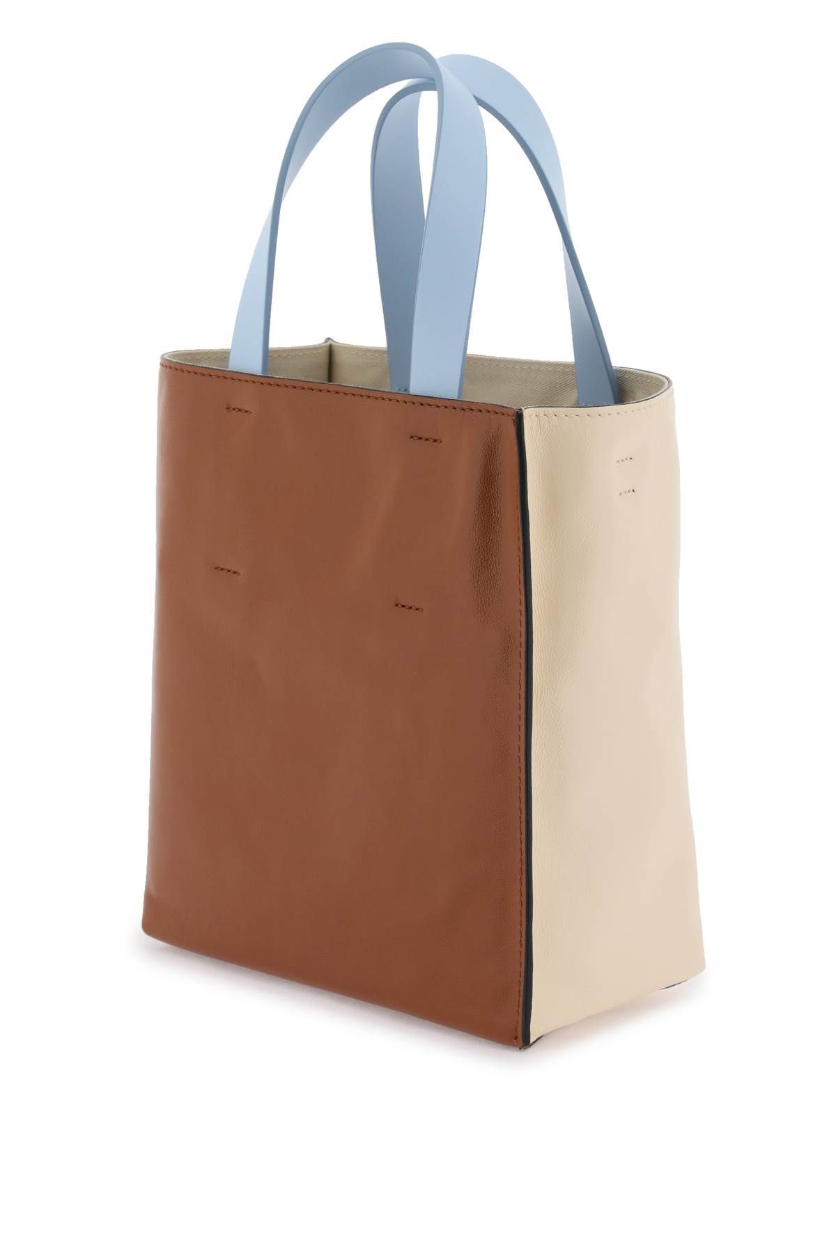Shop Marni Multicolor Museo Tote Bag In Beige,light Blue,brown