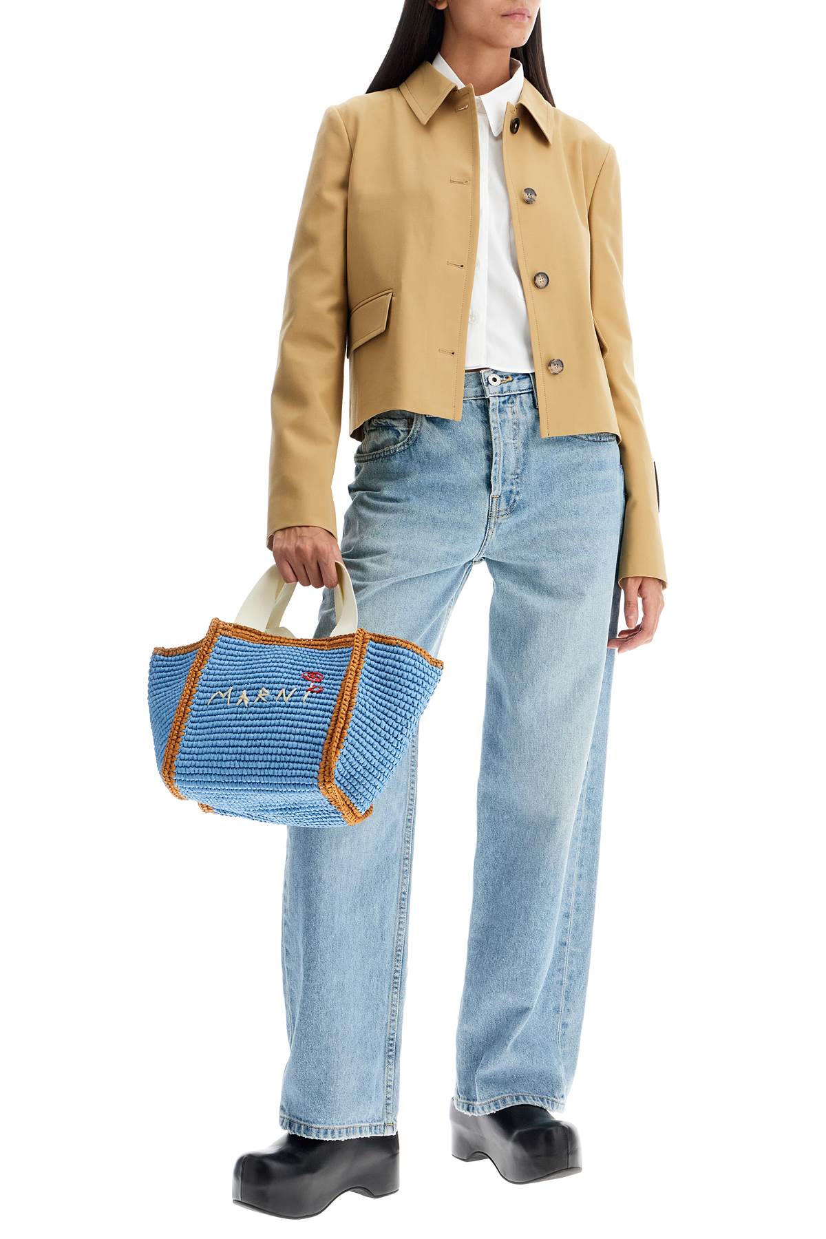 Shop Marni Sillo Tote Bag In Light Blue