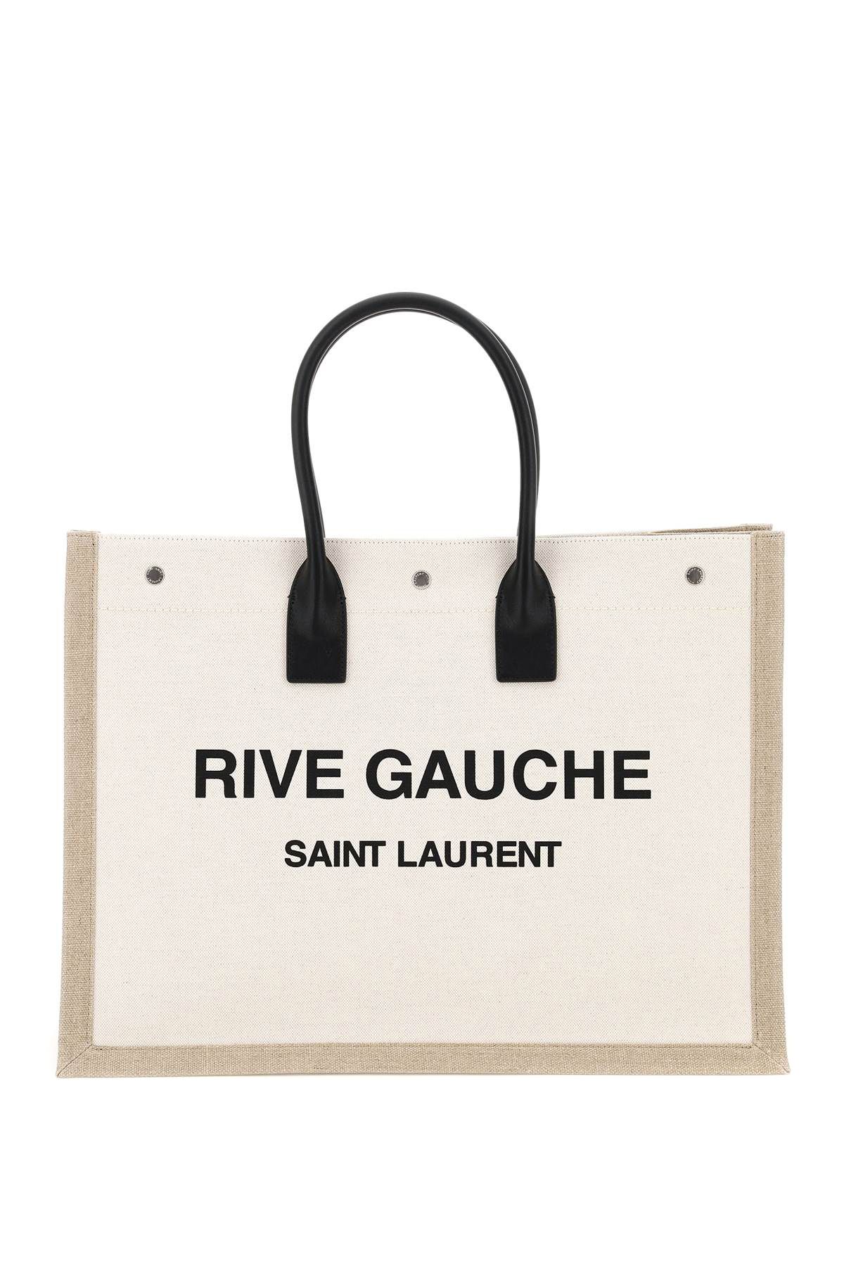 Shop Saint Laurent Rive Gauche Tote Bag In Beige