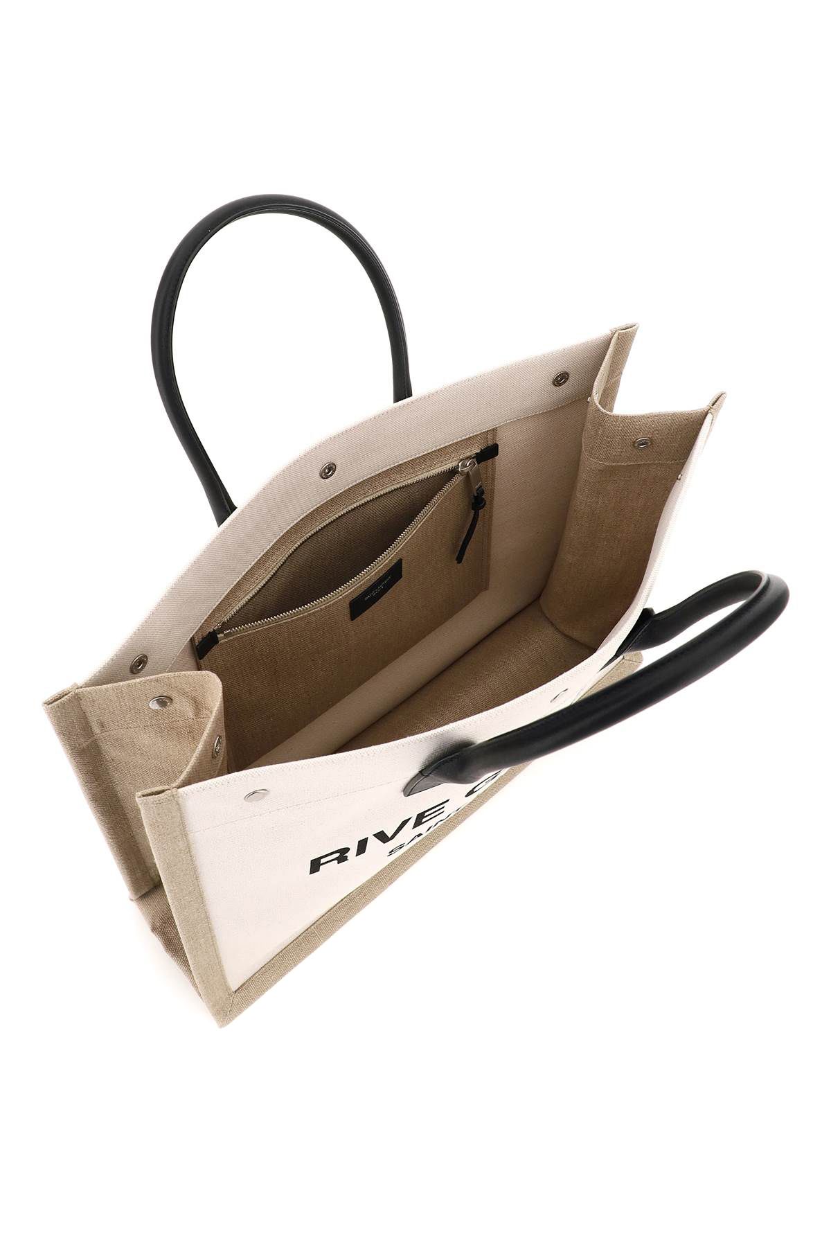 Shop Saint Laurent Rive Gauche Tote Bag In Beige