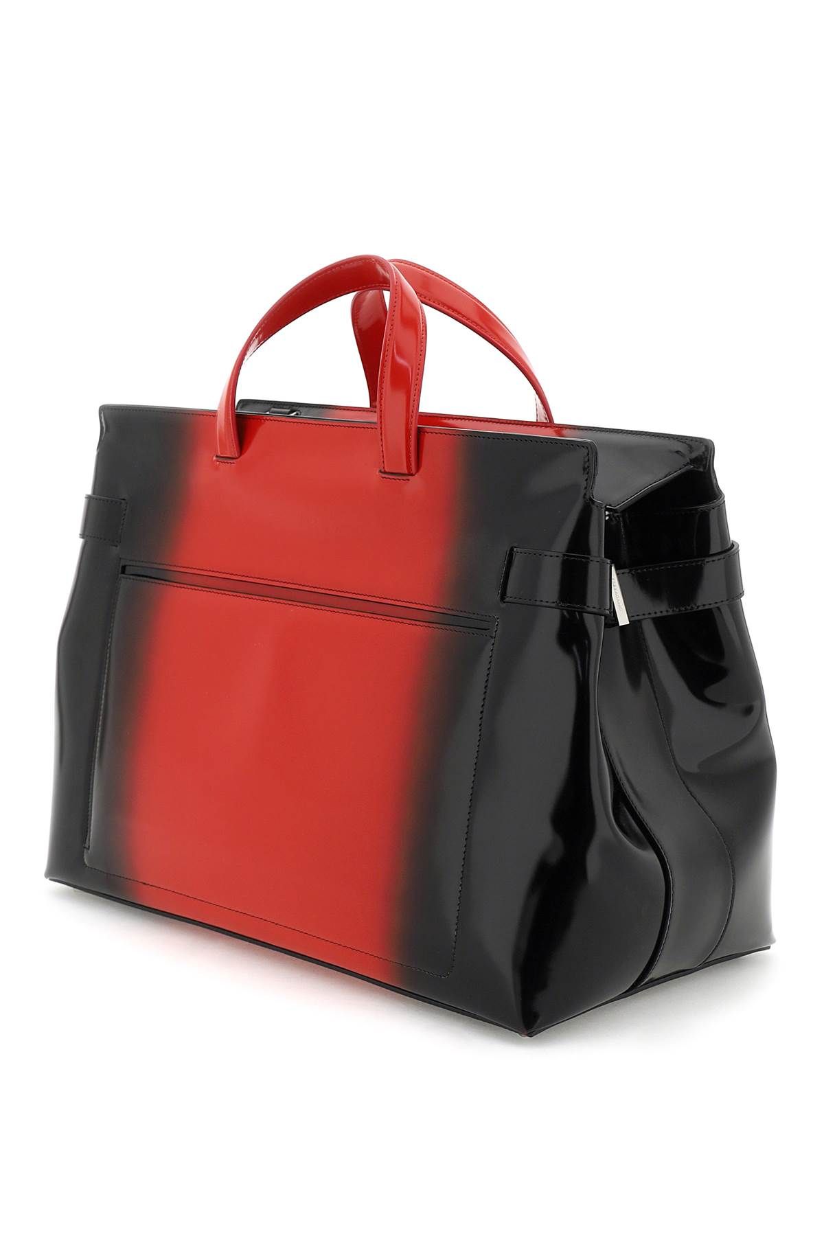 Shop Ferragamo Gradient Leather Tote Bag In Black,red