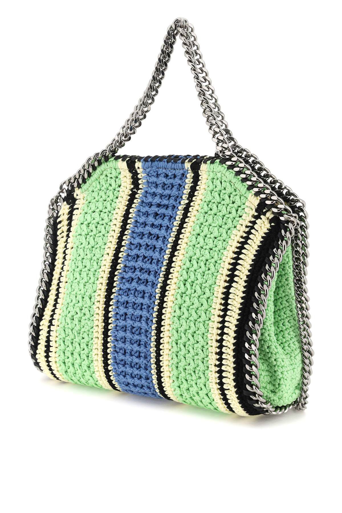 Shop Stella Mccartney 'falabella' Crochet Tote Bag In Yellow,green,blue