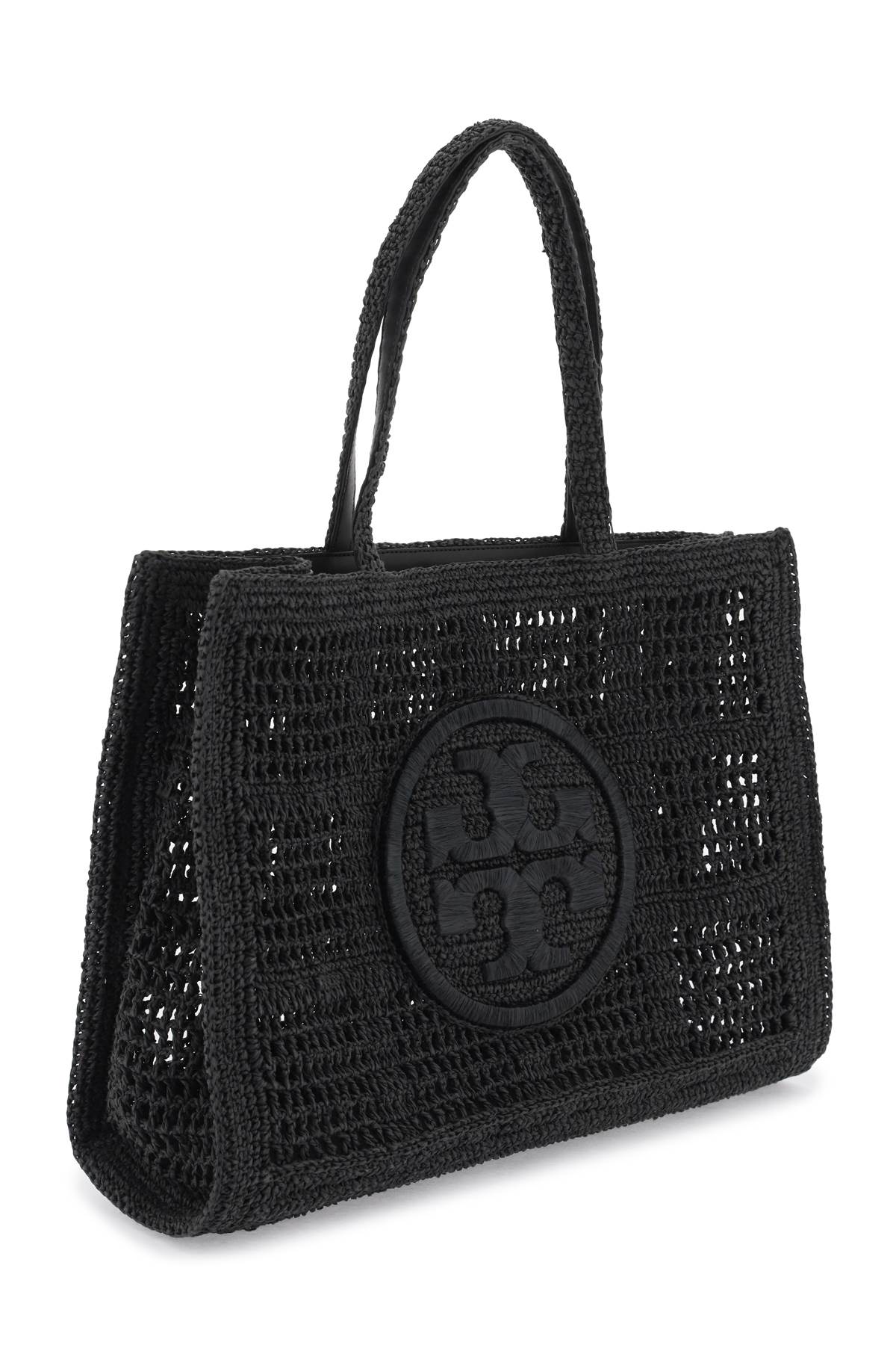 Shop Tory Burch Ella Crochet Raffia Tote Bag In In Black