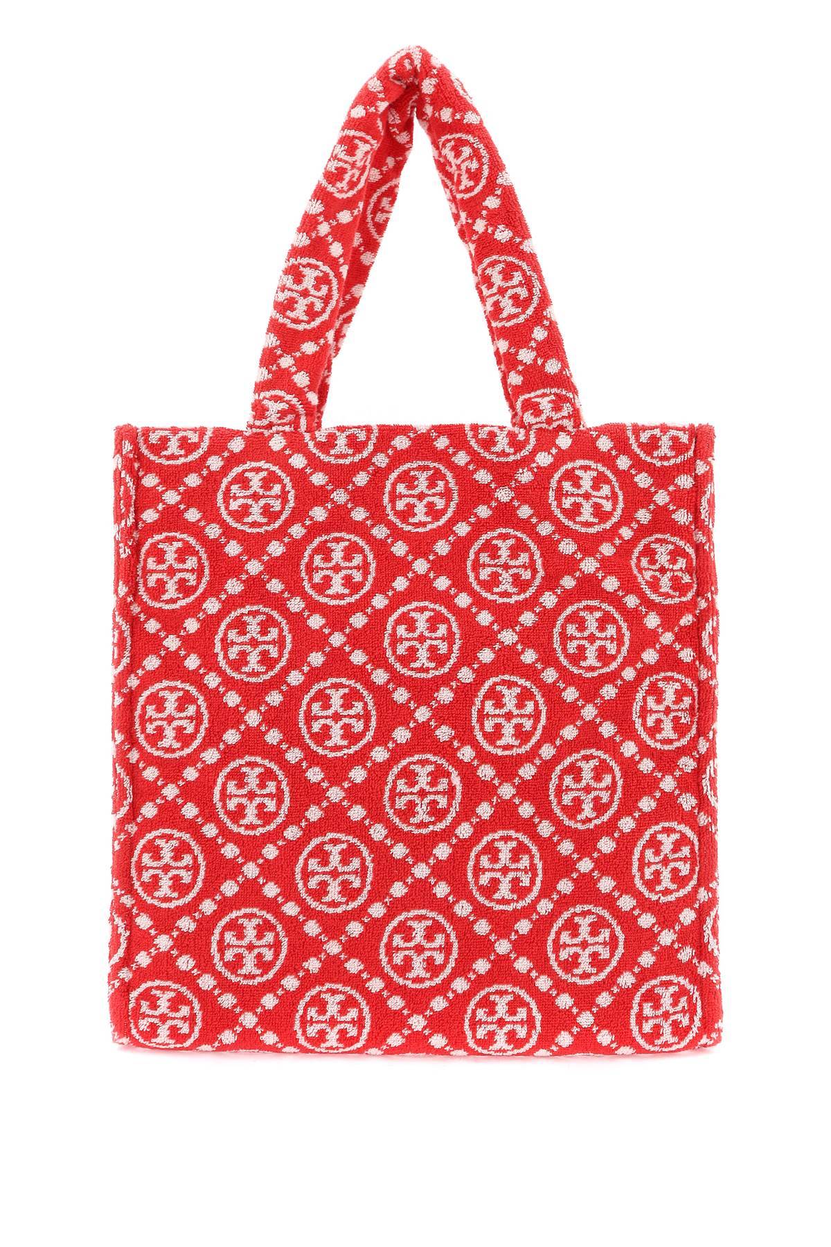 Tory Burch T Monogram Terry Tote In Red