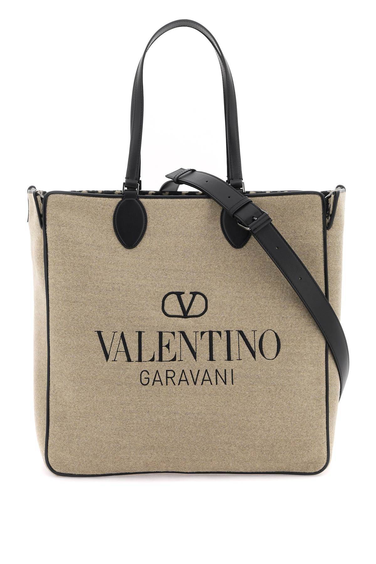 Valentino Garavani Toile Iconographe Tote Bag In Beige,brown,black