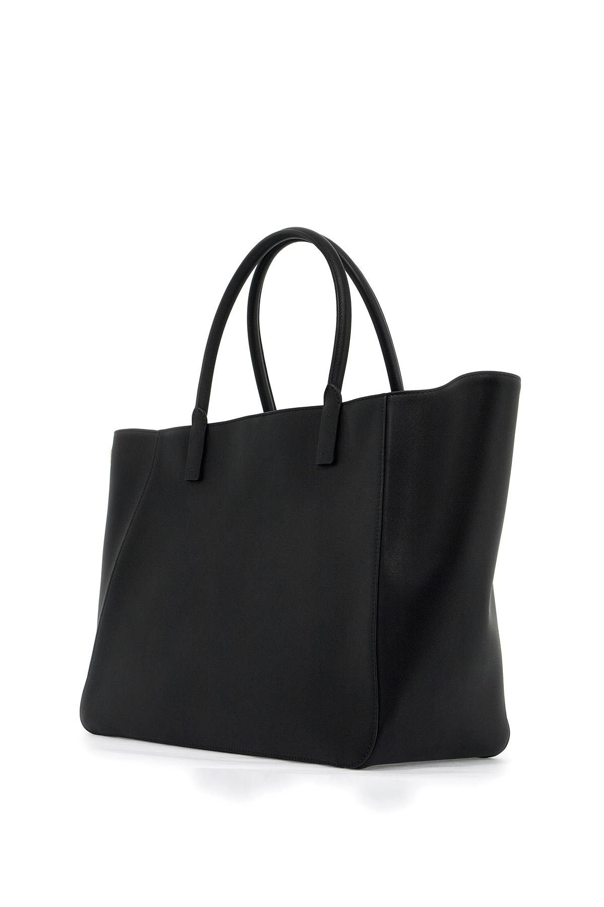 Shop Valentino Leather Tote Bag In Black