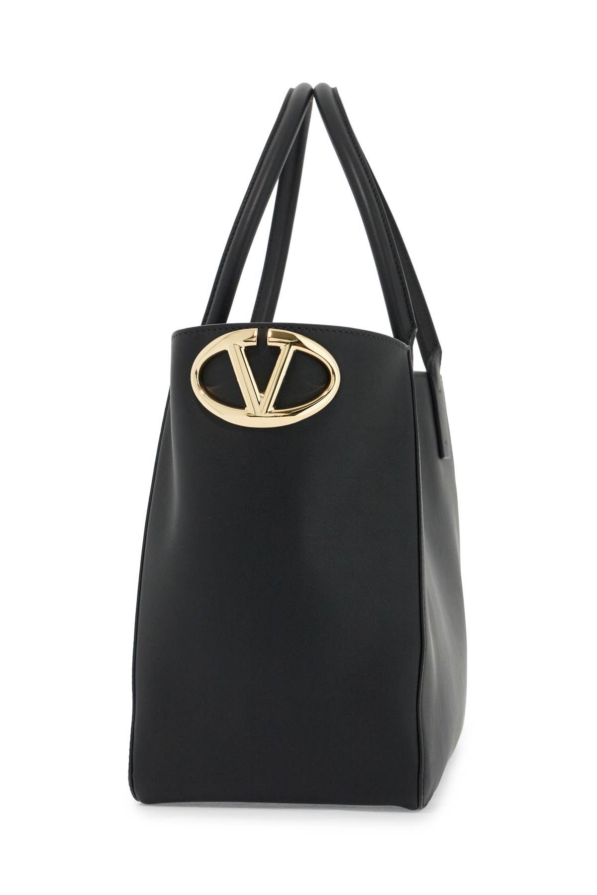 Shop Valentino Nappa Calfskin Vlogo Side Tote Bag In Black