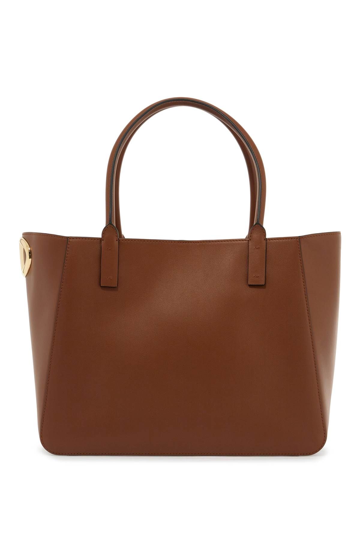 Shop Valentino Nappa Calfskin Vlogo Side Tote Bag In Brown