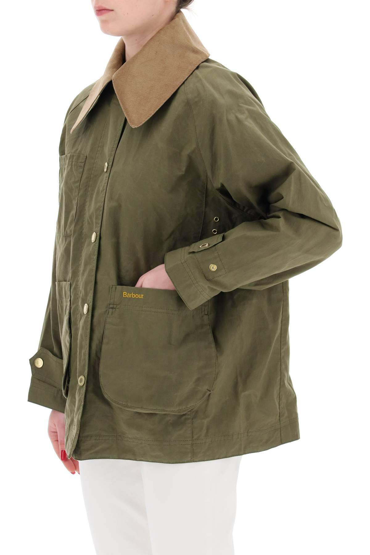 Shop Barbour Double-breasted Trench Coat For In Khaki