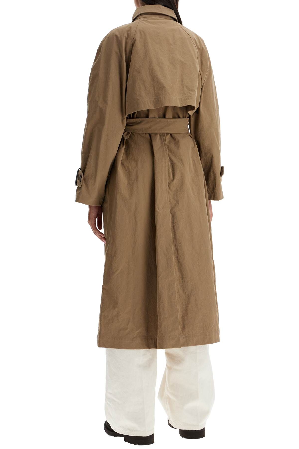 Shop Brunello Cucinelli 'trench Coat With Shiny Cuff Details In Neutro