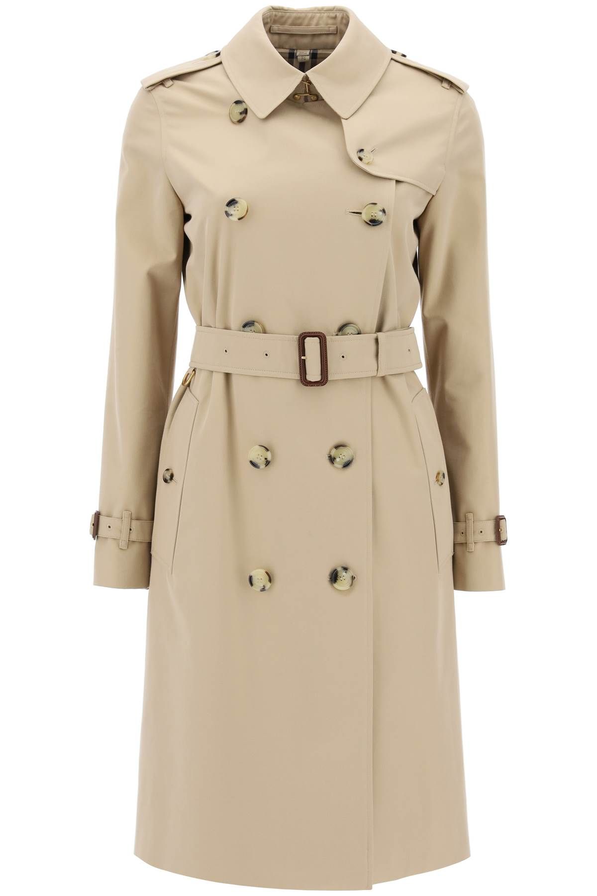 Shop Burberry Mid-length Kensington Heritage Trench Coat In Beige