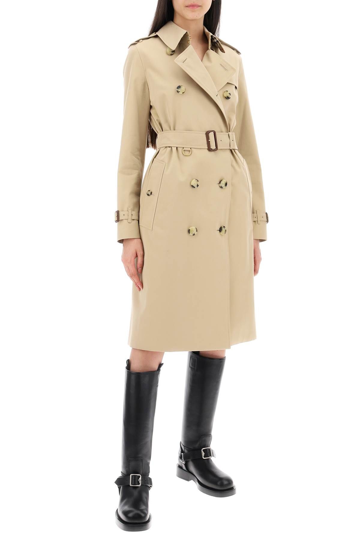 Shop Burberry Mid-length Kensington Heritage Trench Coat In Beige