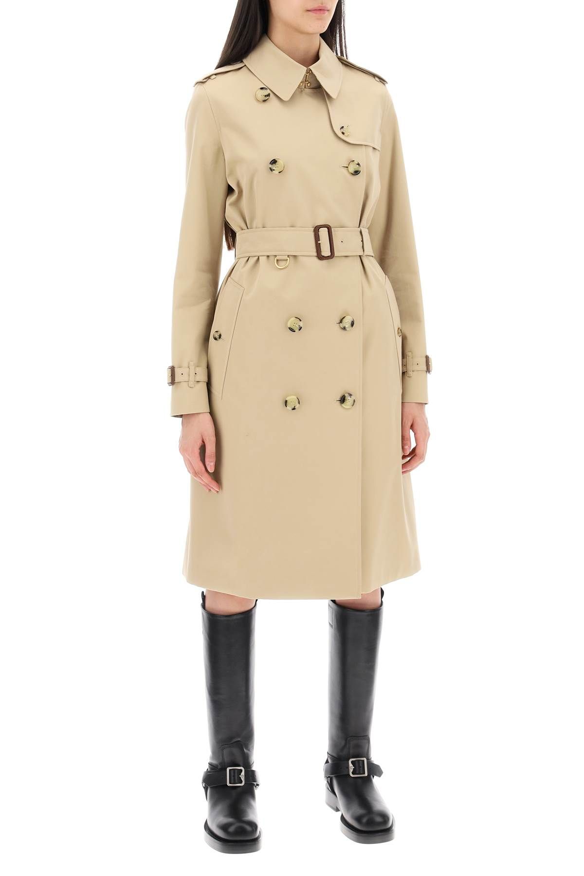 Shop Burberry Mid-length Kensington Heritage Trench Coat In Beige