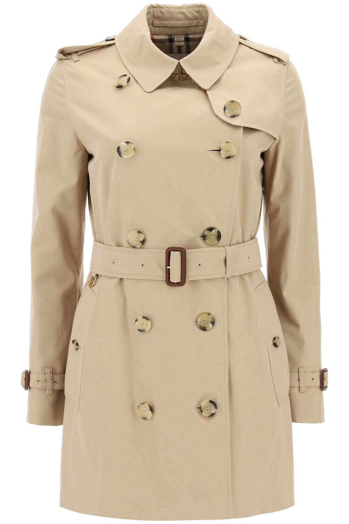 Burberry Short Kensington Heritage Trench Coat In Neutral