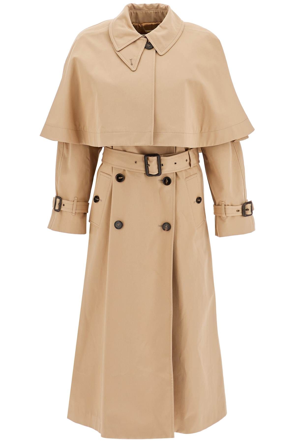 Chloé Trench Coat With Removable Cape In Neutral