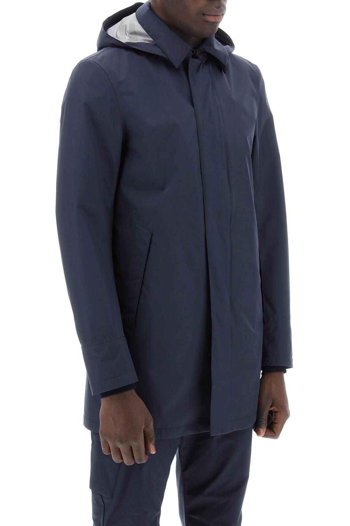 Shop Herno Laminar Laminar Carcoat In Gore-tex 2l In Blue