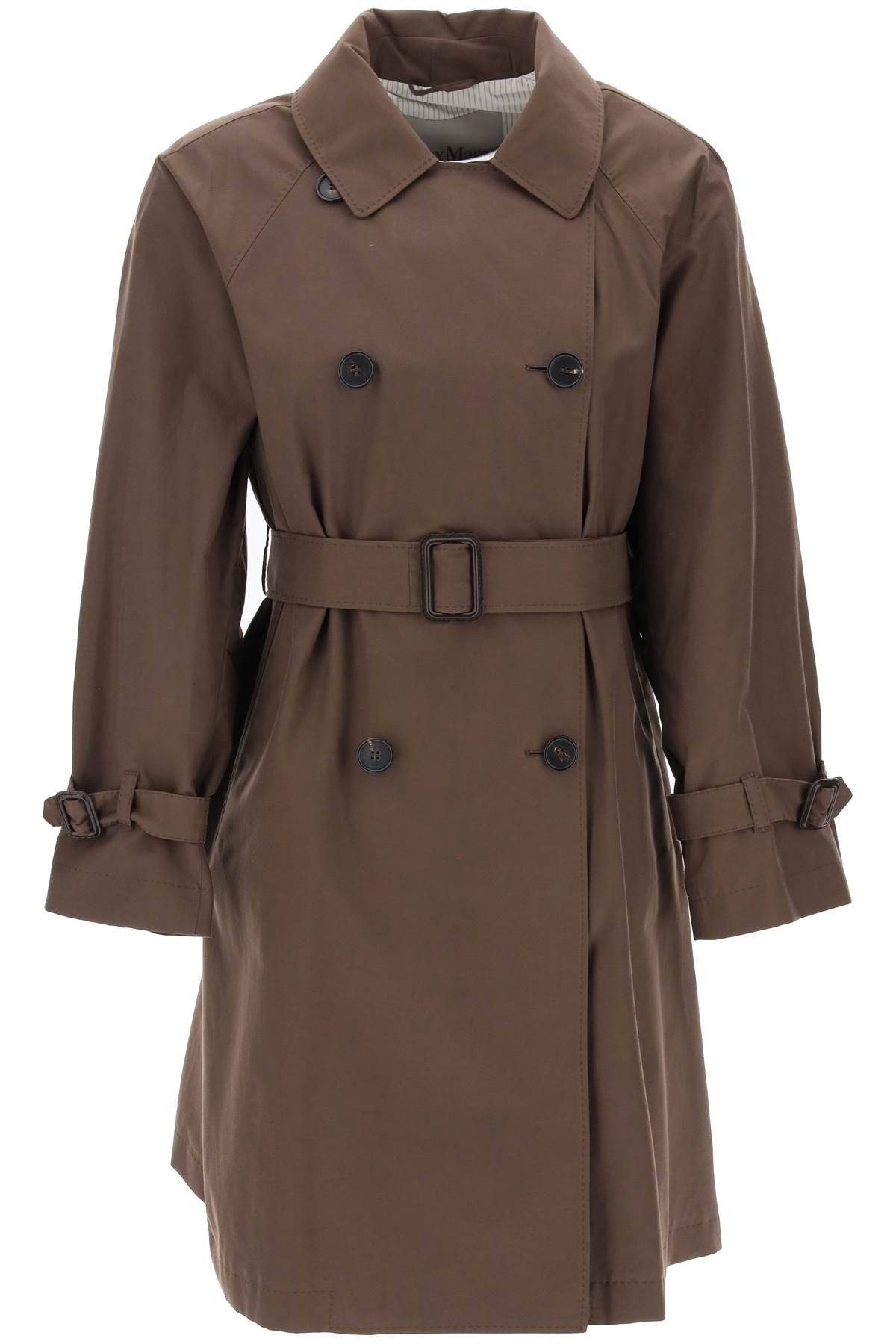 Max Mara The Cube Double-breasted Midi Trench Coat In Brown
