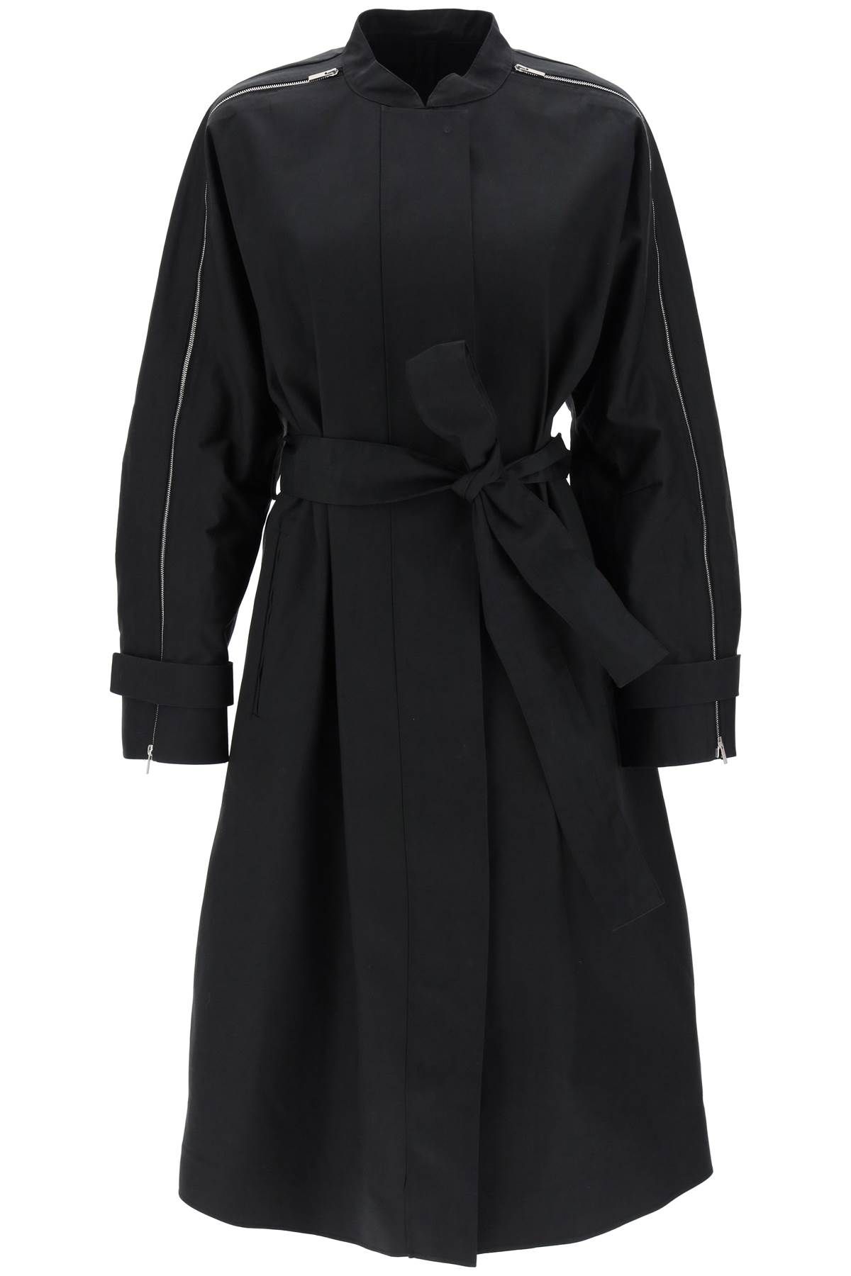 FERRAGAMO POPLIN TRENCH COAT WITH CONTRASTING INSERTS