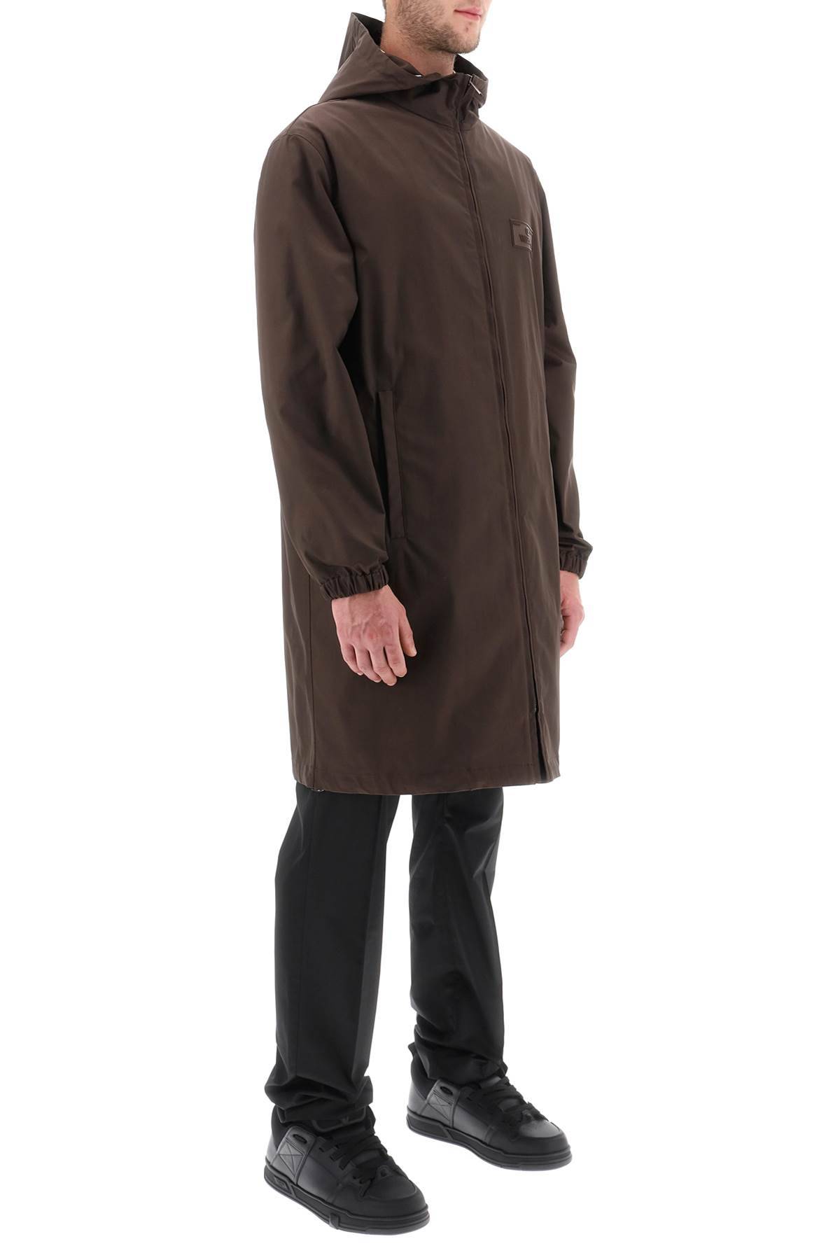 Shop Valentino Raincoat With Maison  Rubber Label In Brown