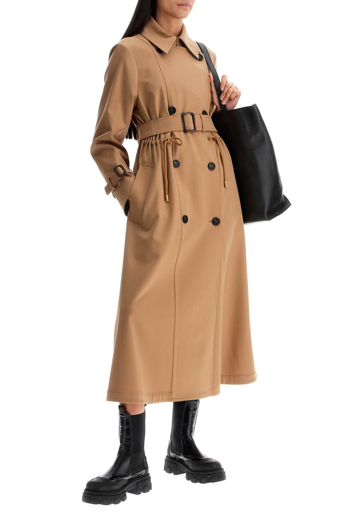 Shop Weekend Max Mara Wool Blend Trench Coat In In Beige