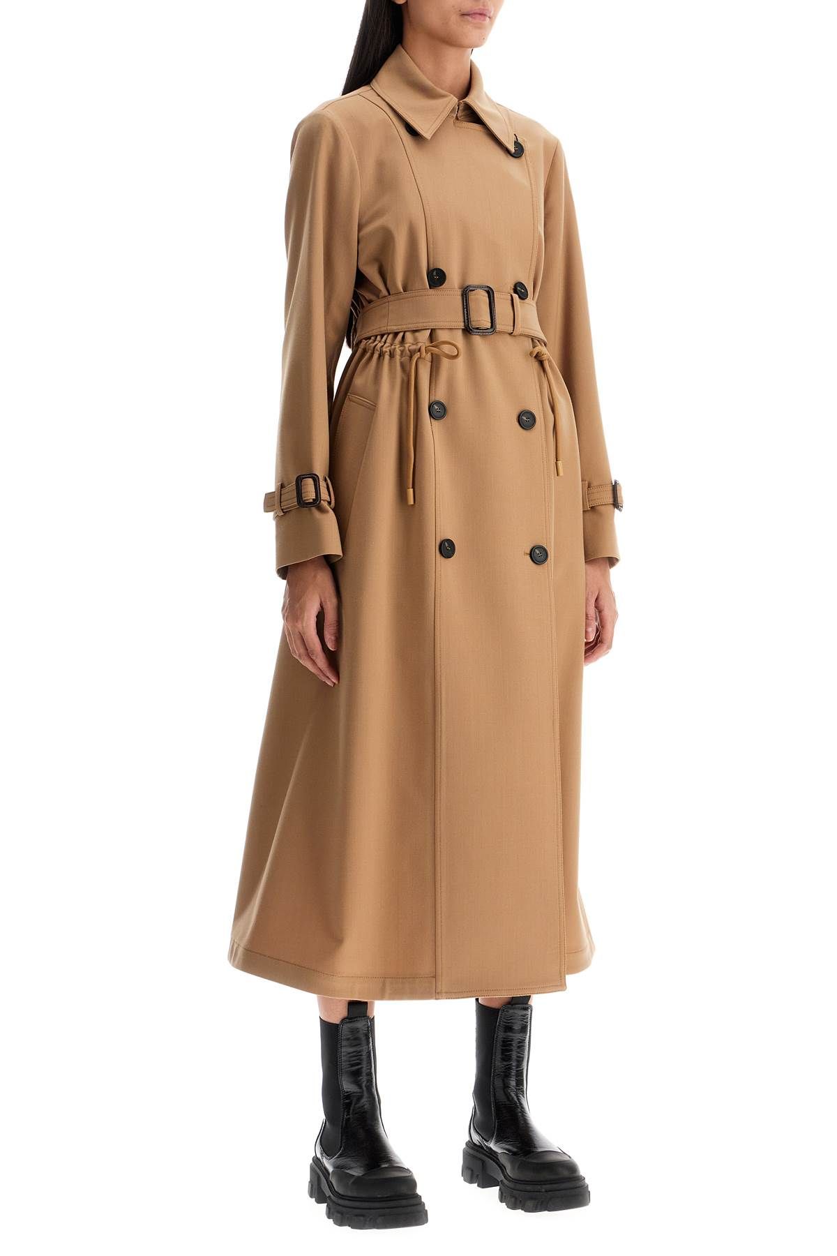 Shop Weekend Max Mara Wool Blend Trench Coat In In Beige