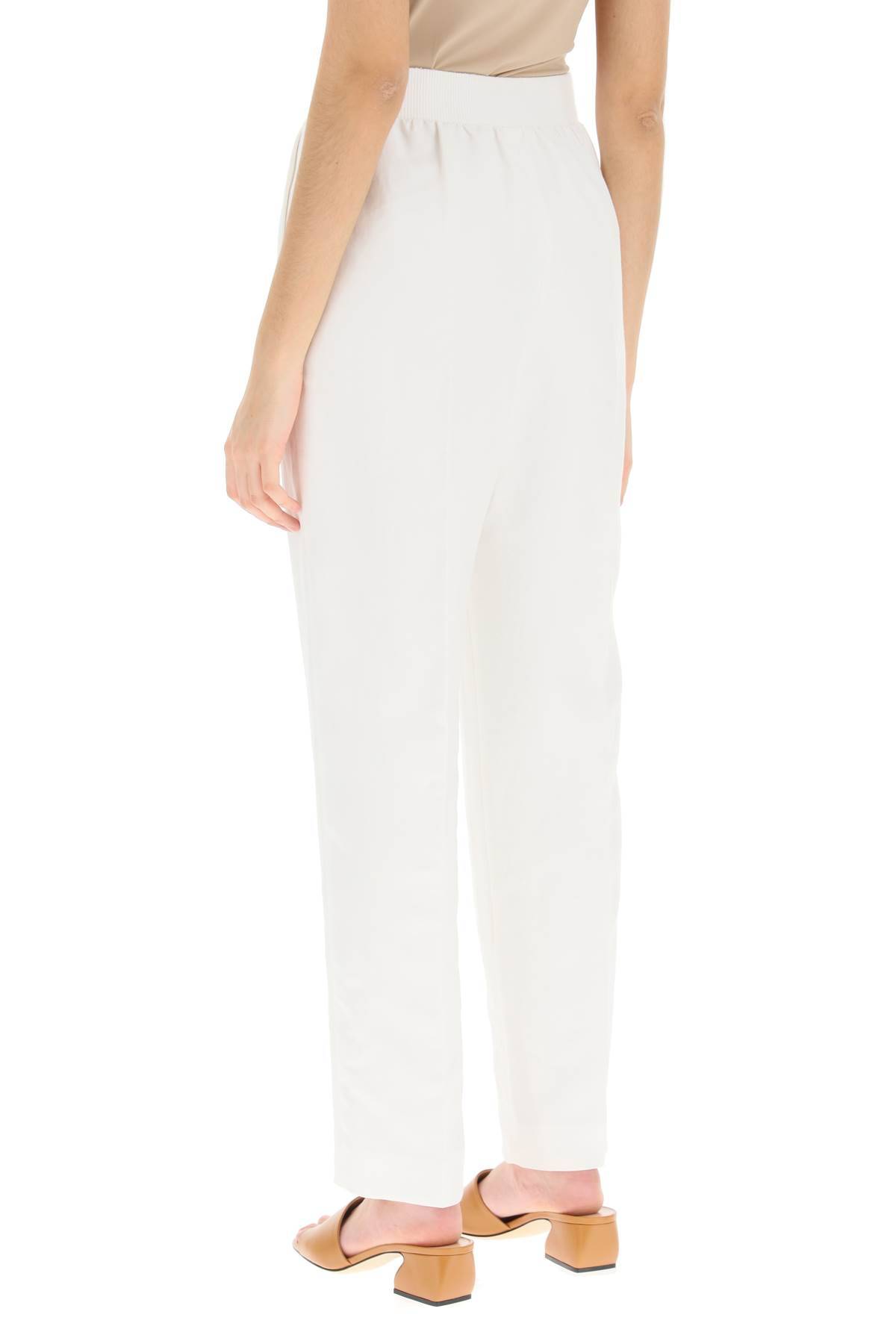 Shop Agnona Linen Trousers In White