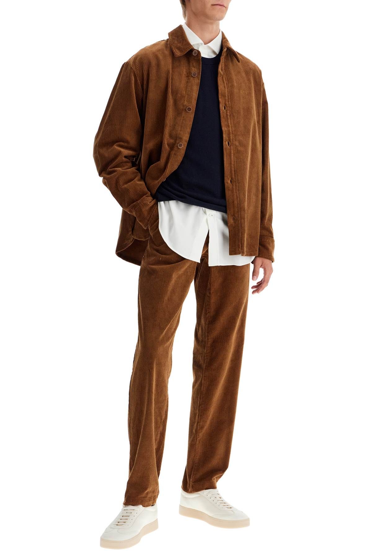 Shop Apc "corduroy Constantin Pants In Brown