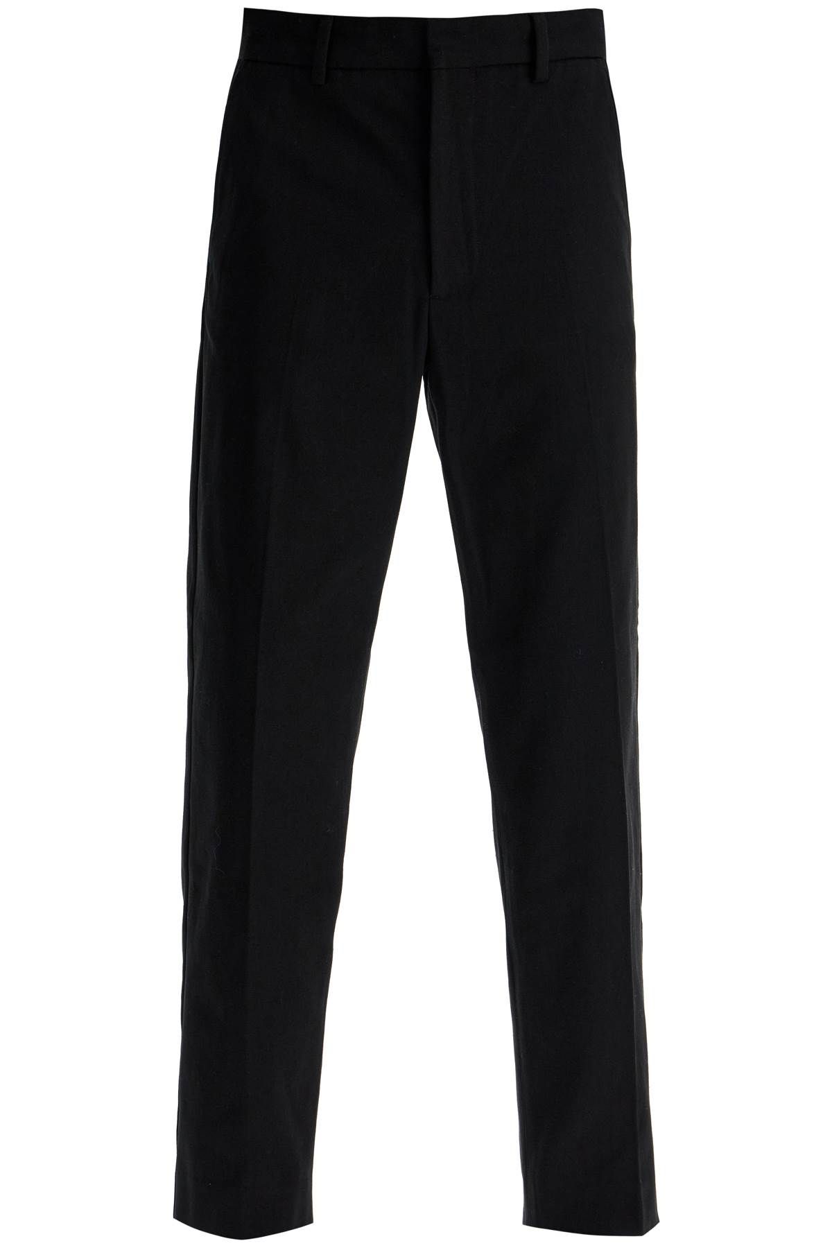 Shop Acne Studios Straight Leg Twill Trousers In Nine Words In Black