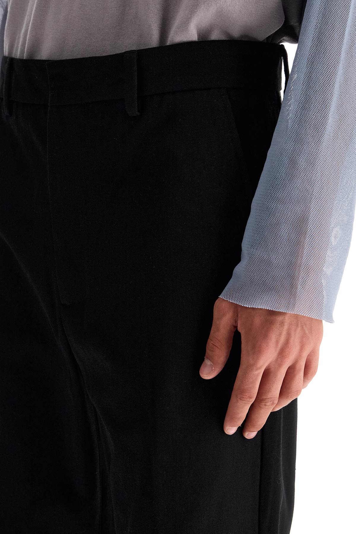 Shop Acne Studios Straight Leg Twill Trousers In Nine Words In Black