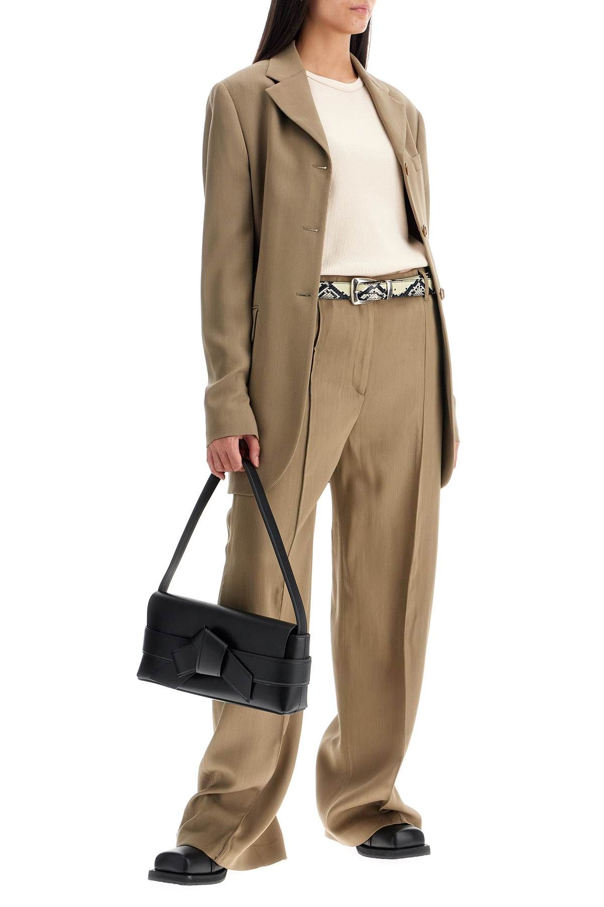 Shop Acne Studios Tailored Wool Blend Trousers In Khaki