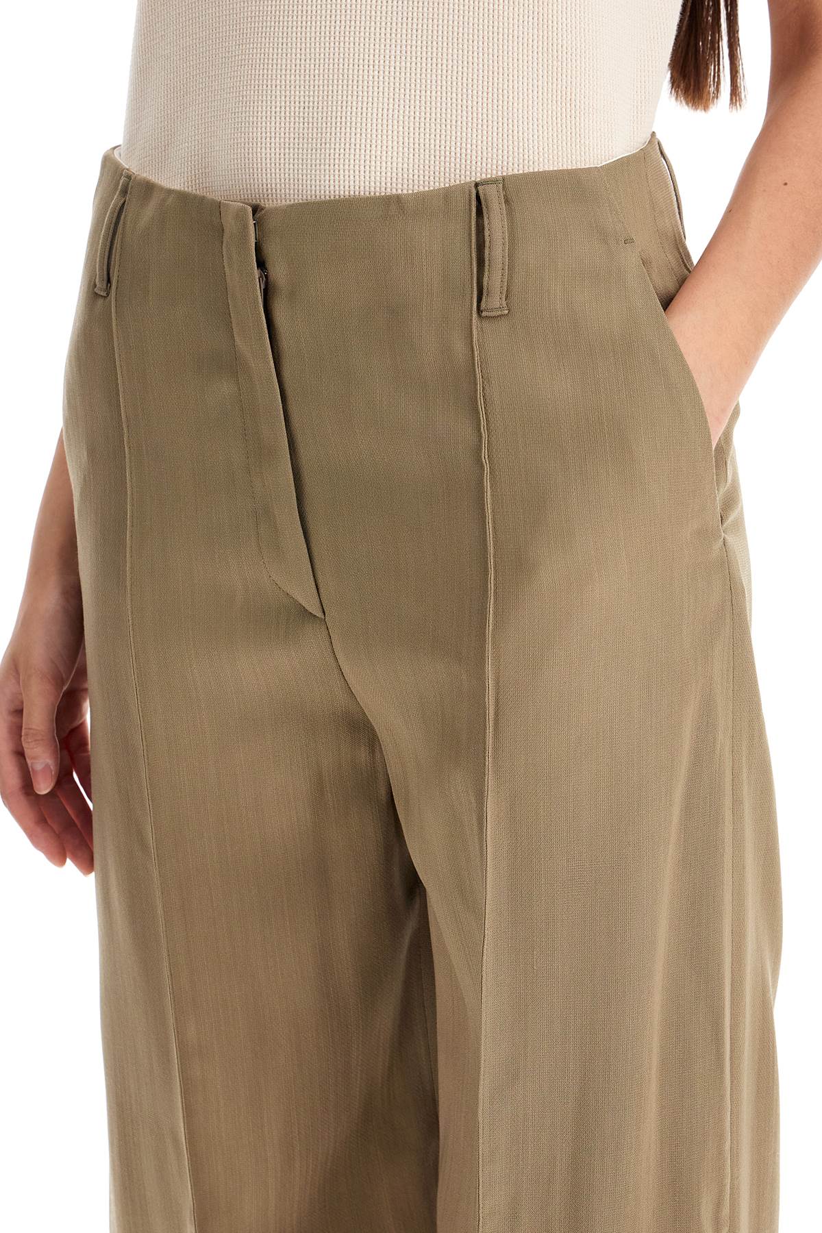 Shop Acne Studios Tailored Wool Blend Trousers In Khaki