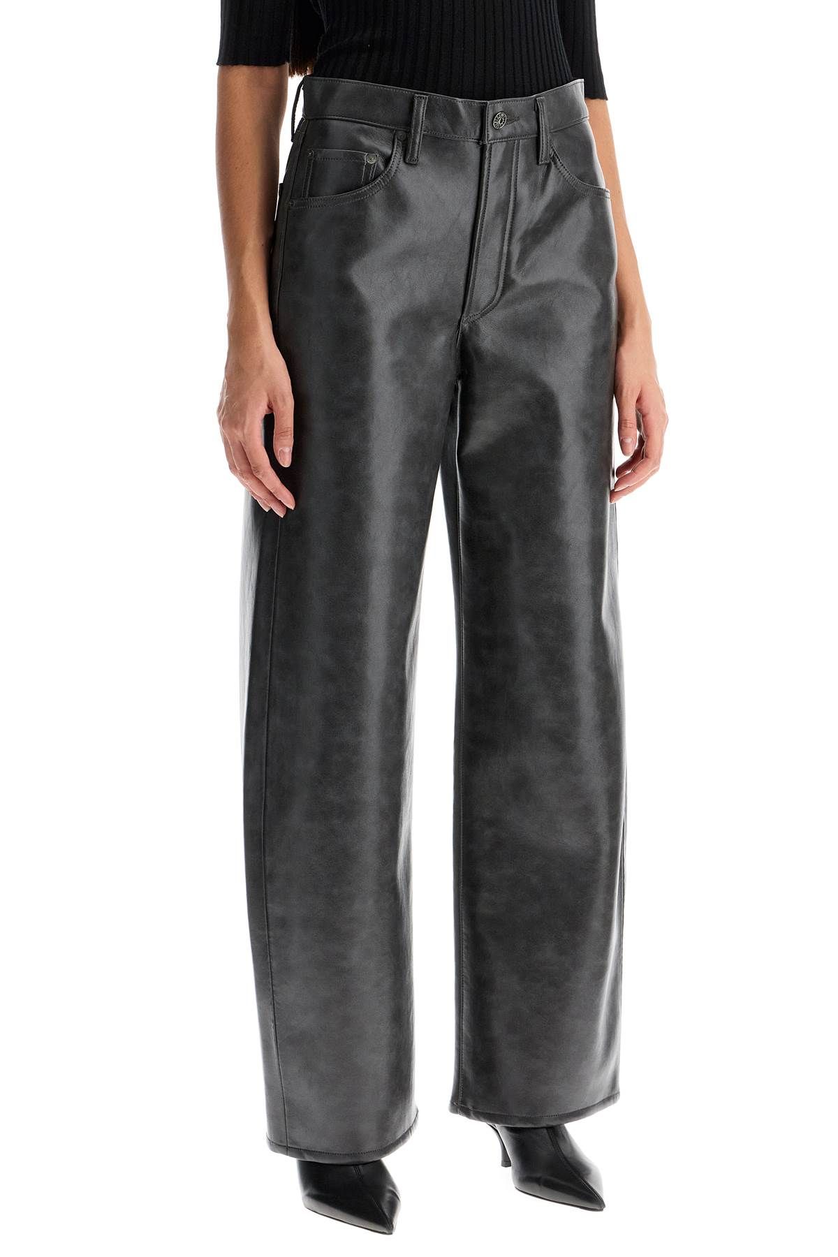 Shop Agolde Recycled Leather Pants In Grey