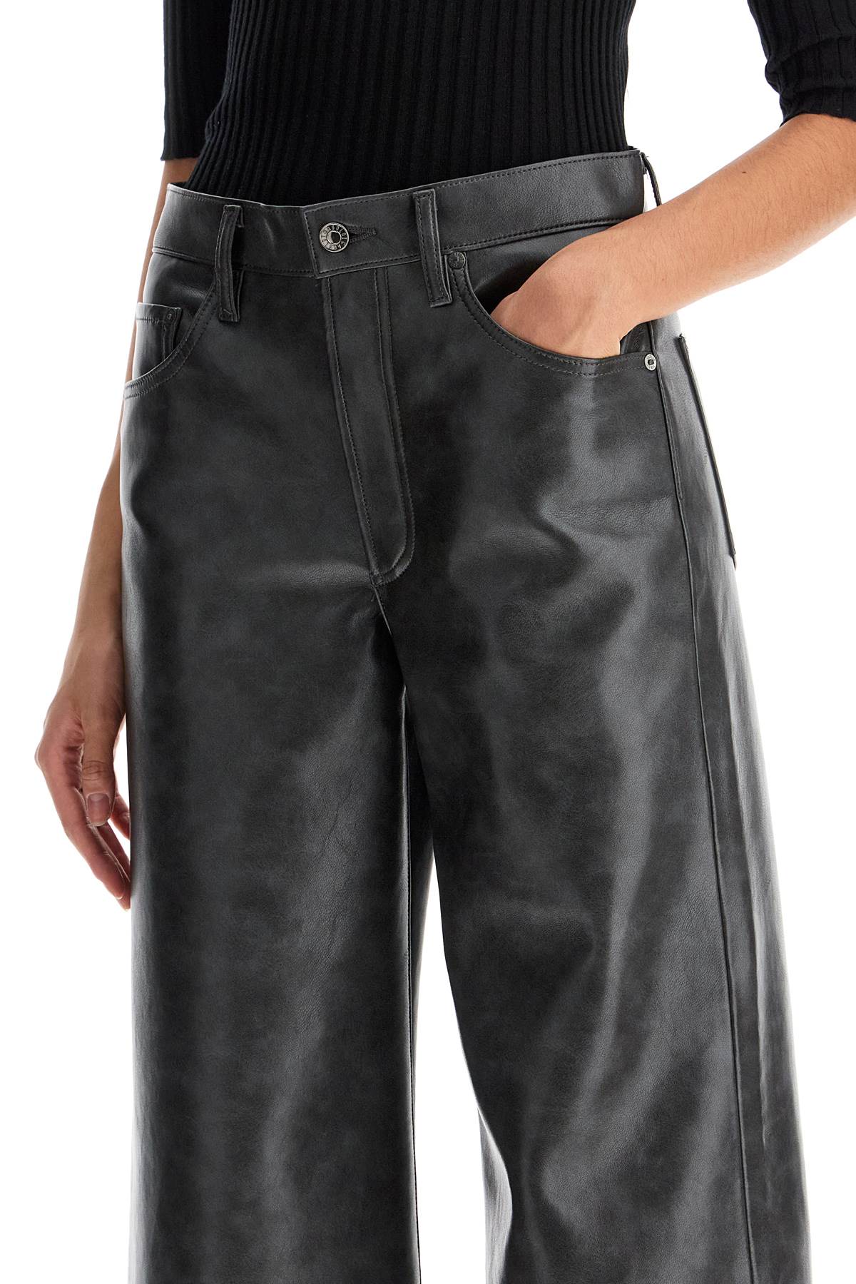 Shop Agolde Recycled Leather Pants In Grey