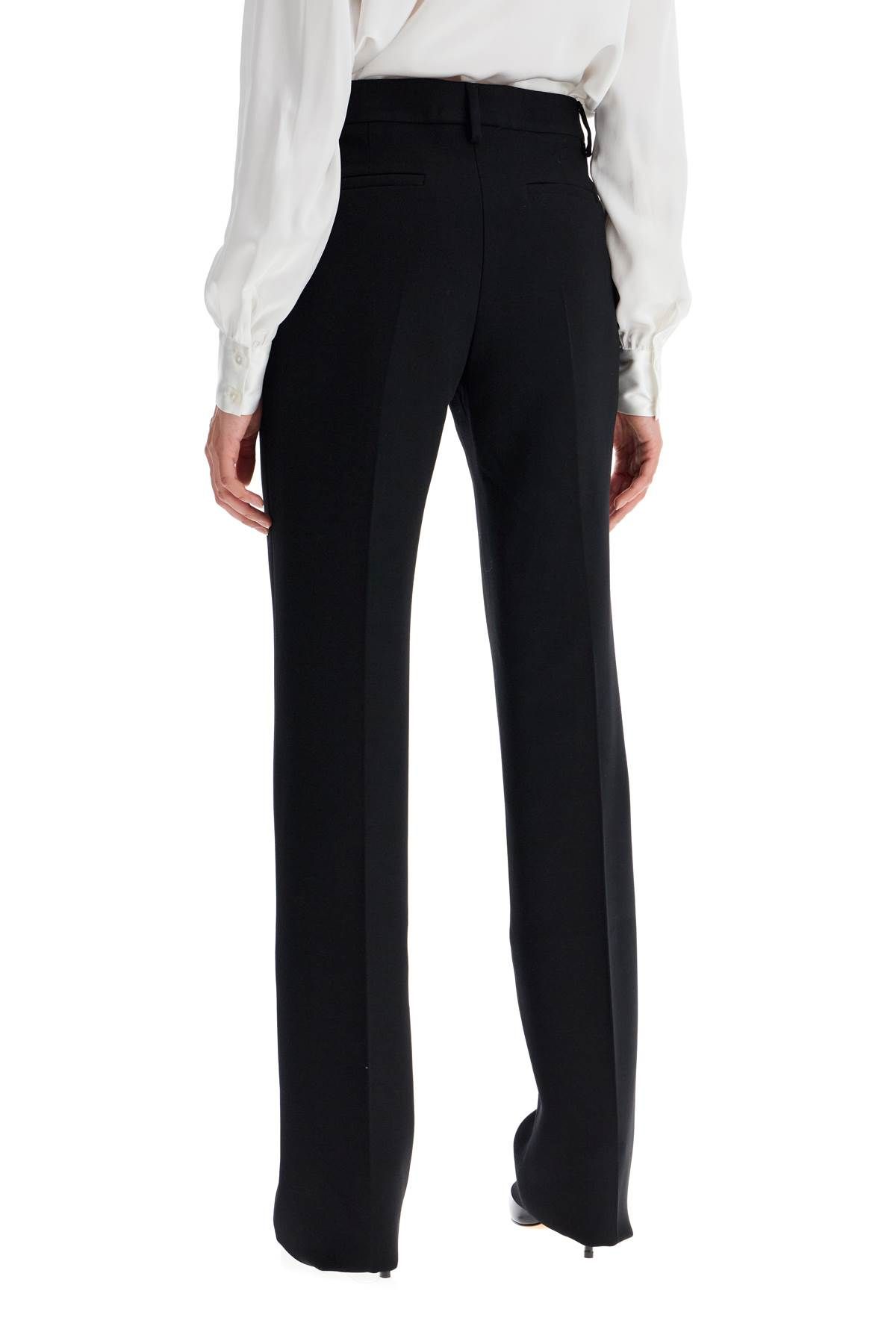 Shop Alessandra Rich Woolen Cigarette Pants For Women In Black