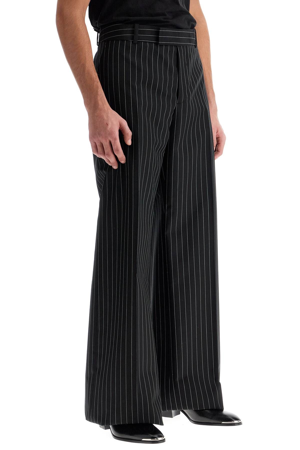 Shop Alexander Mcqueen Low-waisted Pinstripe In Black